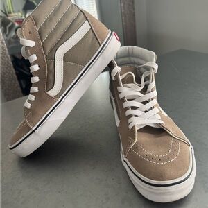 Vans High Top Sneakers - Taupe & White